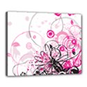 Wreaths Frame Flower Floral Pink Black Canvas 20  x 16  View1