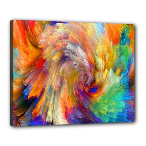 Rainbow Color Splash Canvas 20  X 16  by Mariart