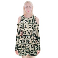Love Velvet Long Sleeve Shoulder Cutout Dress by JellyMooseBear