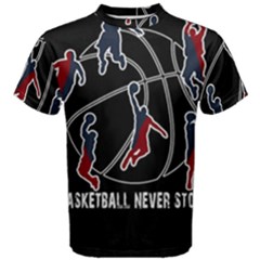 Basketball Never Stops Men s Cotton Tee by Valentinaart