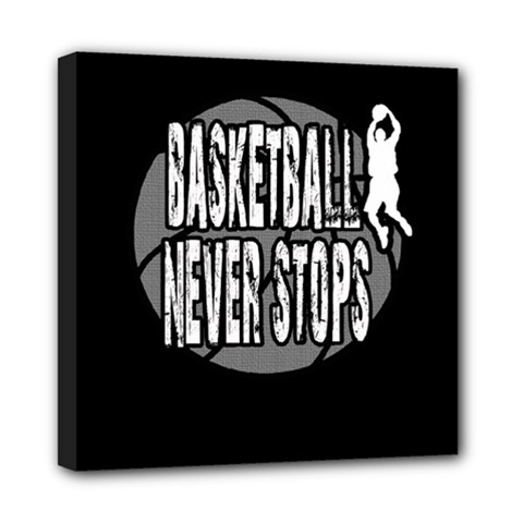 Basketball Never Stops Mini Canvas 8  X 8  by Valentinaart