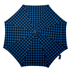 Lumberjack Fabric Pattern Blue Black Hook Handle Umbrellas (large) by EDDArt