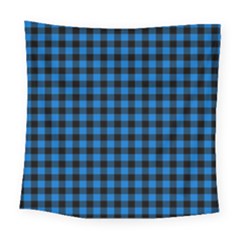Lumberjack Fabric Pattern Blue Black Square Tapestry (large) by EDDArt