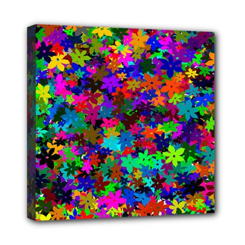 Flowersfloral Star Rainbow Mini Canvas 8  X 8  by Mariart