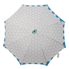 Hex Grid Plaid Green Yellow Blue Orange White Hook Handle Umbrellas (medium) by Mariart
