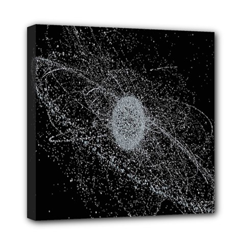 Space X Circle Line Black Mini Canvas 8  X 8  by Mariart