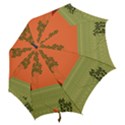 Sunset Orange Green Tree Sun Red Polka Hook Handle Umbrellas (Large) View2
