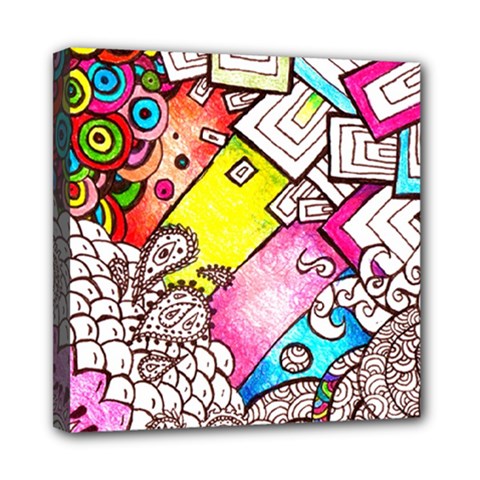 Beautiful Colorful Doodle Mini Canvas 8  X 8  by Nexatart