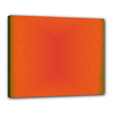 Scarlet Pimpernel Writing Orange Green Canvas 20  X 16  by Mariart