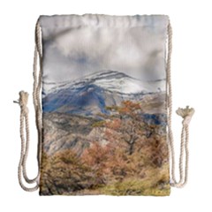 Forest And Snowy Mountains, Patagonia, Argentina Drawstring Bag (large) by dflcprints