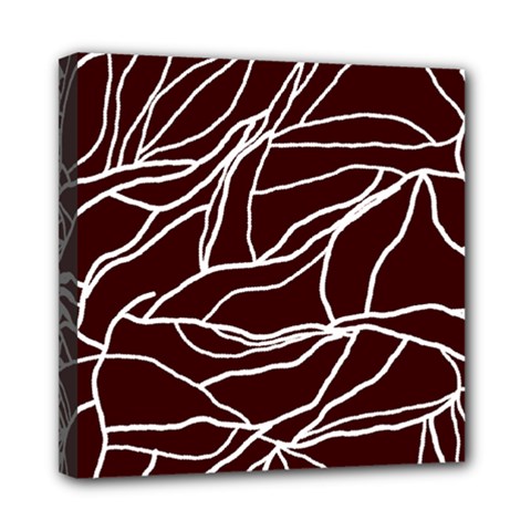 River System Line Brown White Wave Chevron Mini Canvas 8  X 8  by Mariart