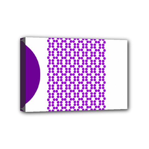 River Hyacinth Polka Circle Round Purple White Mini Canvas 6  X 4  by Mariart