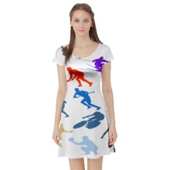 Sport Player Playing Short Sleeve Skater Dress by Mariart