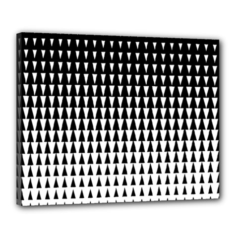 Triangle Black White Wave Chevron Canvas 20  X 16  by Mariart
