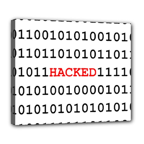 Binary Black Cyber Data Digits Deluxe Canvas 24  X 20   by Nexatart
