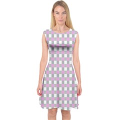 Plaid Pattern Capsleeve Midi Dress by ValentinaDesign