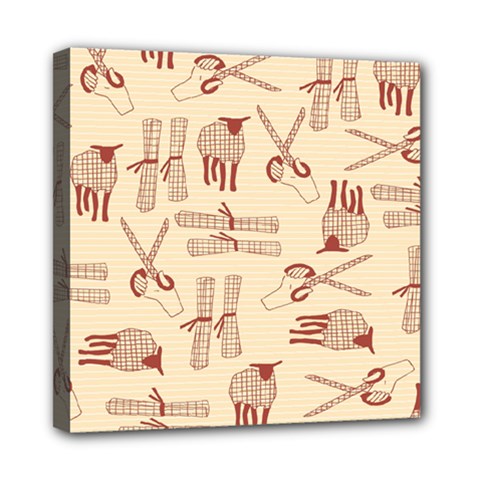 Sheep Goats Paper Scissors Mini Canvas 8  X 8  by Mariart