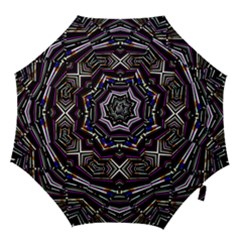 Dark Ethnic Sharp Bold Pattern Hook Handle Umbrellas (medium) by dflcprints
