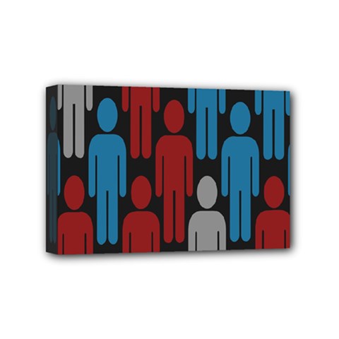 Human Man People Red Blue Grey Black Mini Canvas 6  X 4  by Mariart