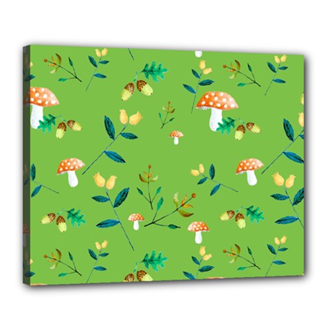 Mushrooms Flower Leaf Tulip Canvas 20  X 16  by Mariart