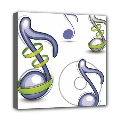 Notes Musical Elements Mini Canvas 8  X 8  by Mariart