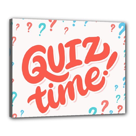 Question Mark Quiz Time Canvas 20  X 16  by Mariart