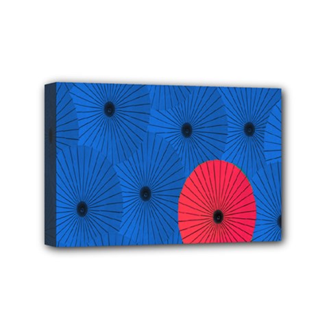 Pink Umbrella Red Blue Mini Canvas 6  X 4  by Mariart