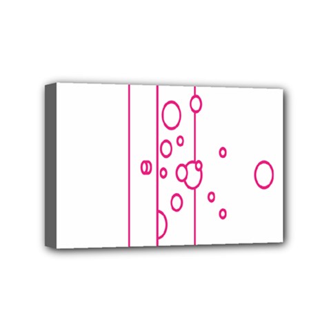 Deep Clean Bubbel Door Pink Polka Circle Mini Canvas 6  X 4  by Mariart