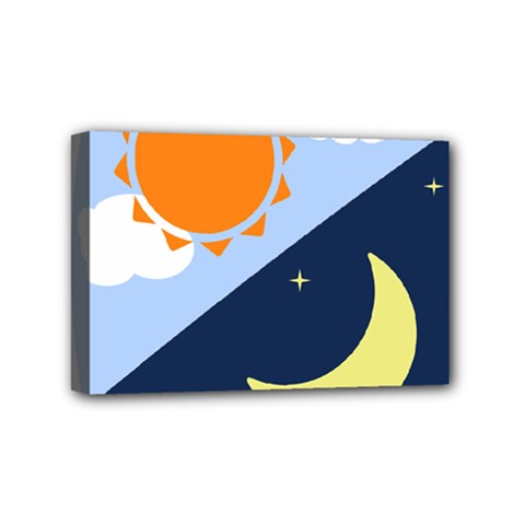 Day Night Moon Stars Cloud Stars Mini Canvas 6  X 4  by Mariart