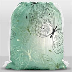 Glass Splashback Abstract Pattern Butterfly Drawstring Bag (large) by Mariart