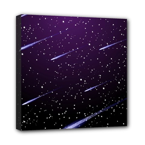 Starry Night Sky Meteor Stock Vectors Clipart Illustrations Mini Canvas 8  X 8  by Mariart