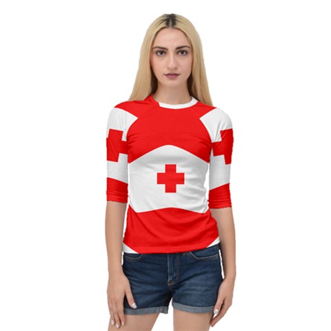 Tabla Laboral Sign Red White Quarter Sleeve Tee by Mariart