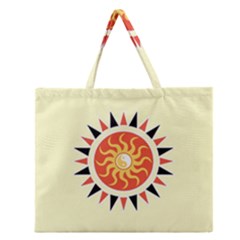 Yin Yang Sunshine Zipper Large Tote Bag by linceazul