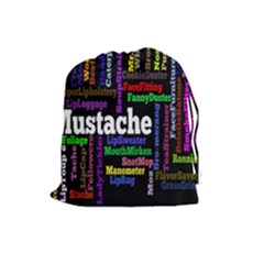 Mustache Drawstring Pouches (large)  by Mariart