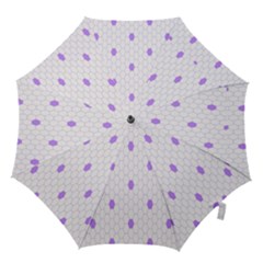 Purple White Hexagon Dots Hook Handle Umbrellas (small) by Mariart