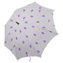 Purple White Hexagon Dots Hook Handle Umbrellas (Small) View2