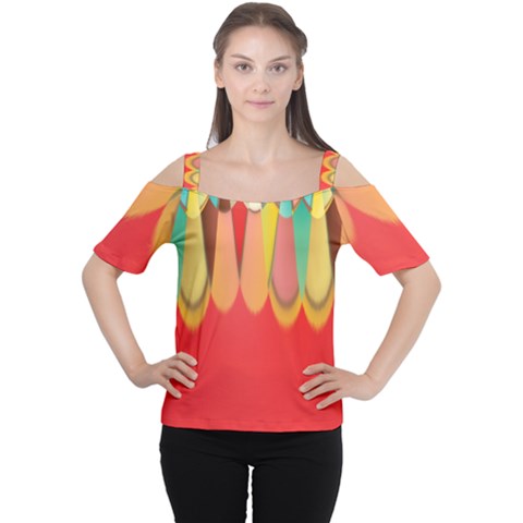 Colors On Red Women s Cutout Shoulder Tee by linceazul
