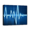 Heart Monitoring Rate Line Waves Wave Chevron Blue Canvas 10  x 8  View1