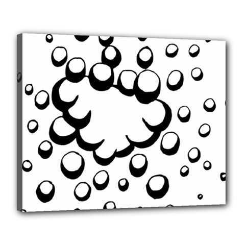 Splash Bubble Black White Polka Circle Canvas 20  X 16  by Mariart