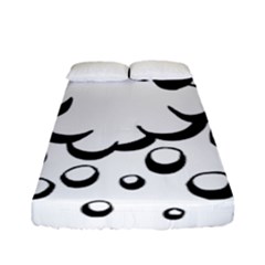 Splash Bubble Black White Polka Circle Fitted Sheet (full/ Double Size) by Mariart