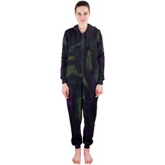 Abstract Art Hooded Jumpsuit (ladies)  by ValentinaDesign