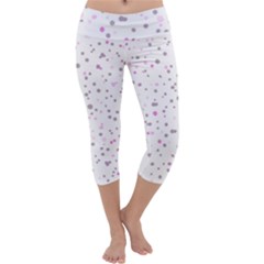 Dots Pattern Capri Yoga Leggings by ValentinaDesign