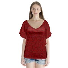 Abstract Art  Flutter Sleeve Top by ValentinaDesign