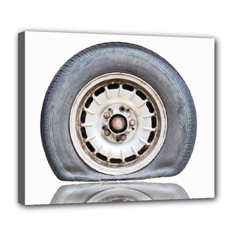 Flat Tire Vehicle Wear Street Deluxe Canvas 24  X 20   by Nexatart