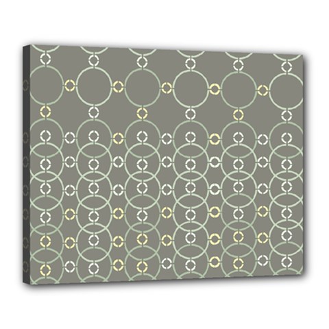 Circles Grey Polka Canvas 20  X 16  by Mariart