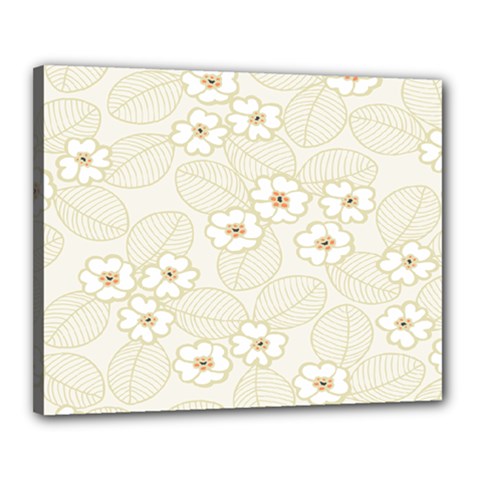 Flower Floral Leaf Canvas 20  X 16  by Mariart