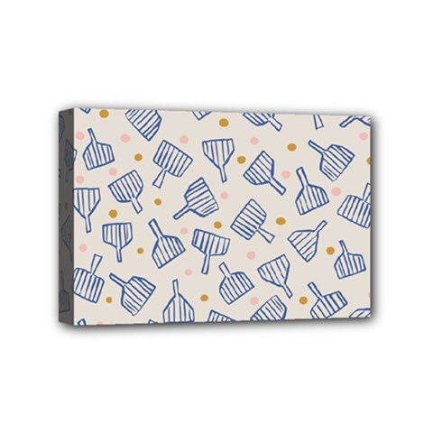 Glass Polka Circle Blue Mini Canvas 6  X 4  by Mariart