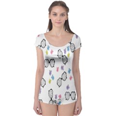 Glasses Bear Cute Doll Animals Boyleg Leotard  by Mariart