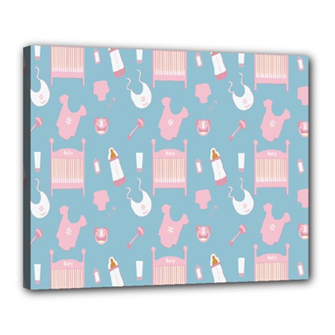 Baby Girl Accessories Pattern Pacifier Canvas 20  X 16  by Mariart