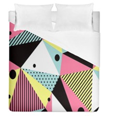 Geometric Polka Triangle Dots Line Duvet Cover (queen Size) by Mariart